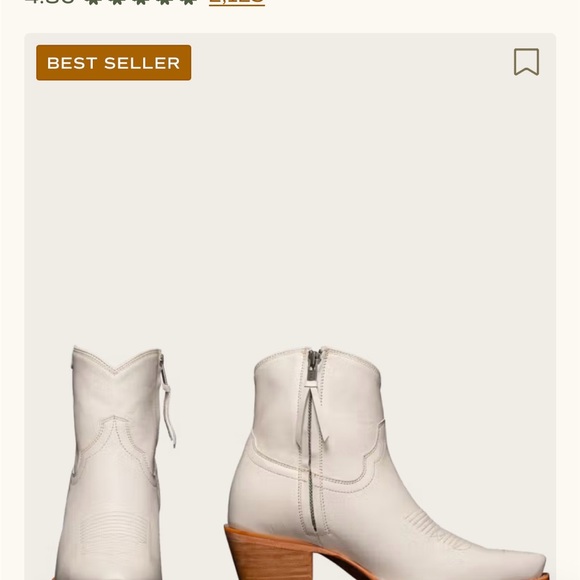 Tecovas cream color size 7 ankle boots - Picture 3 of 5